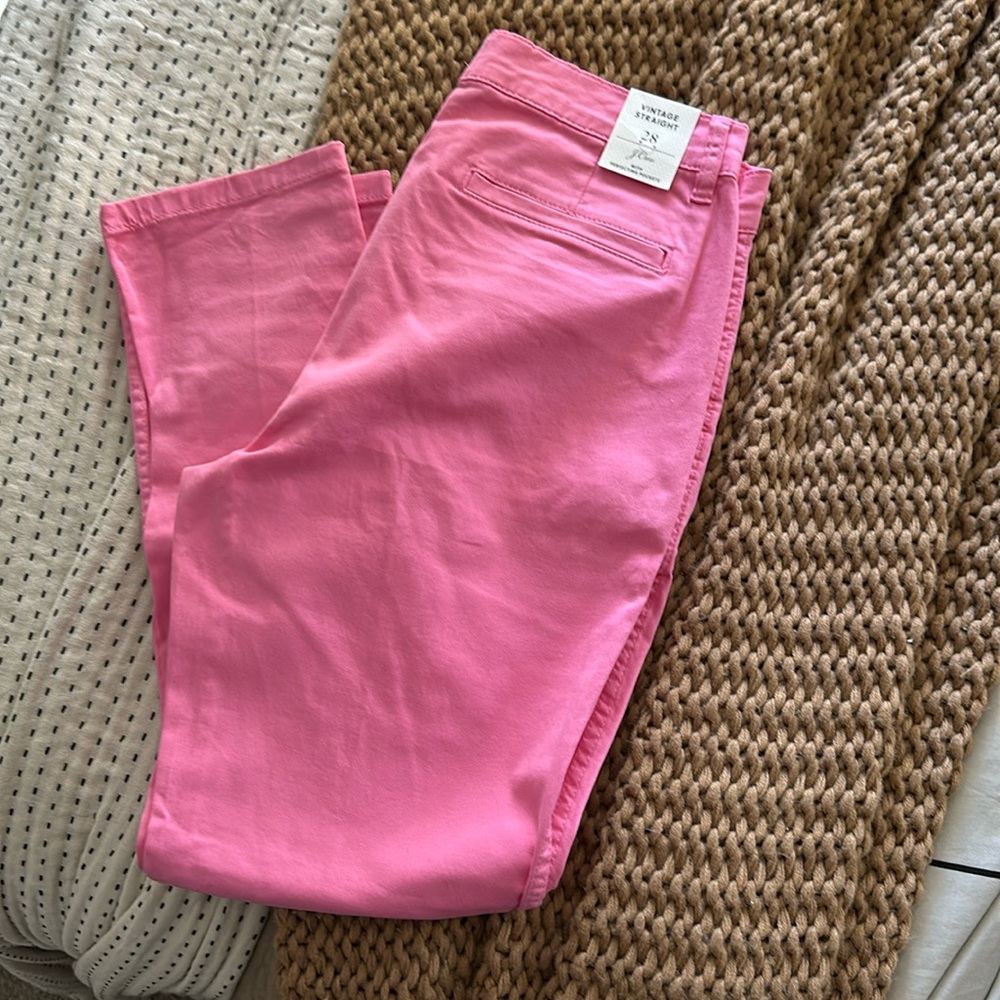 NWT J.Crew Pink Vintage Straight Chino